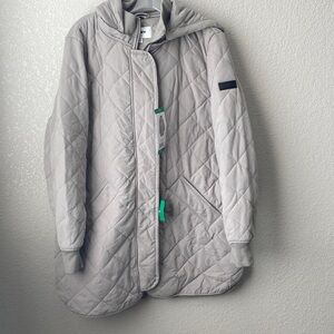 DKNY Women's Long Sleeve Quilted Removable Hooded Jacket, Thistle XL